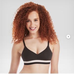 Hanes Wireless Bra Natural Lift Soft Modal Ful Coverage T-Shirt Soft Black Sz L